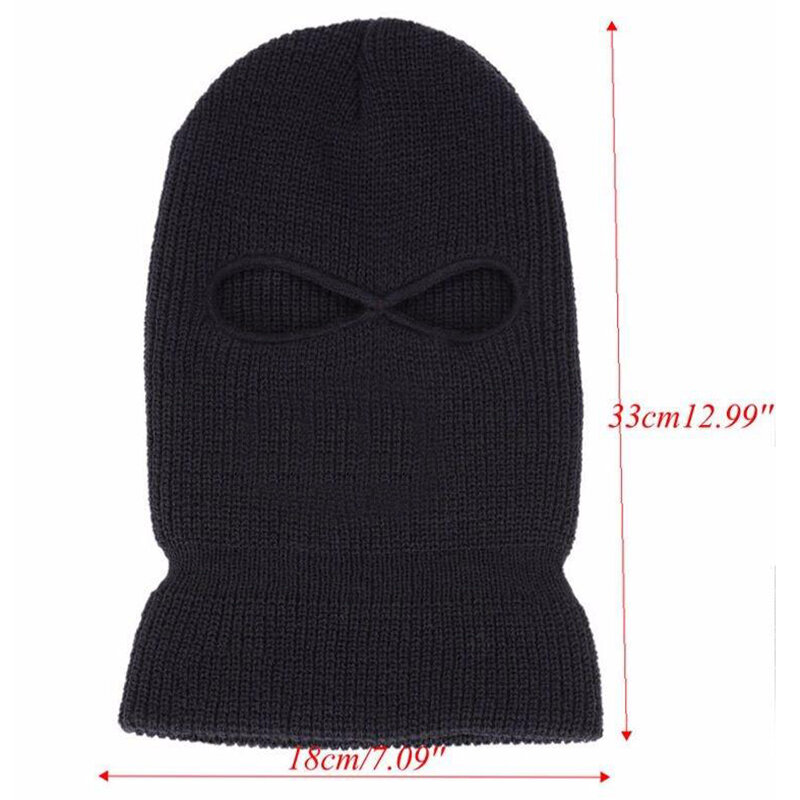 NEW Full Face Mask Knit Cap 2 fori maschera da sci cappello Shield Bean Hat inverno cappello caldo bavaglini da sci