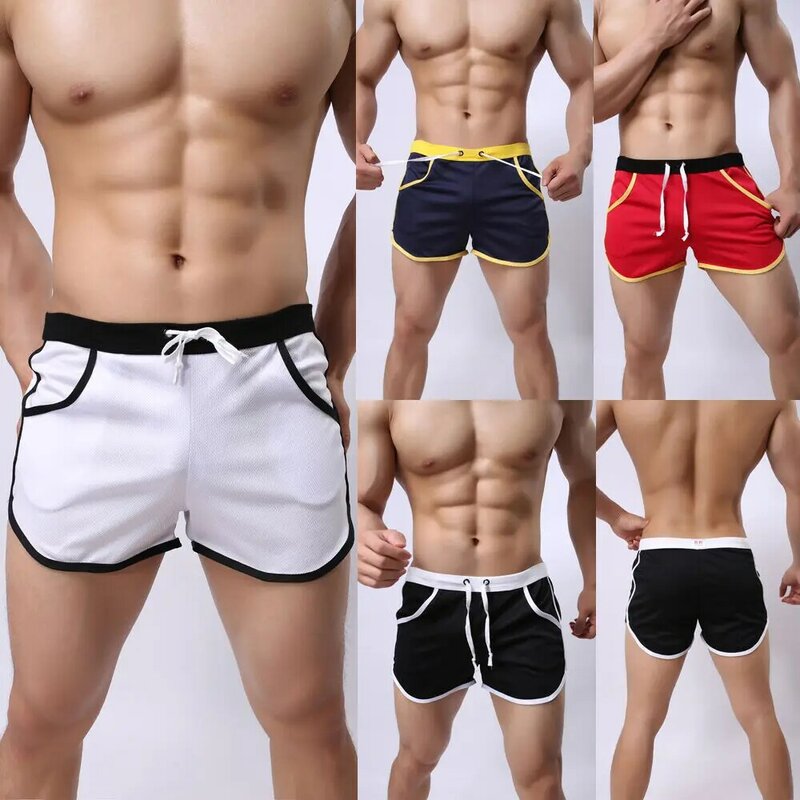 Gorąca sprzedaż męskie letnie cztery kolory przyczynowe sportowe szorty na siłownię bieganie oddychające kąpielówki plażowe krótkie kieszenie styl męski
