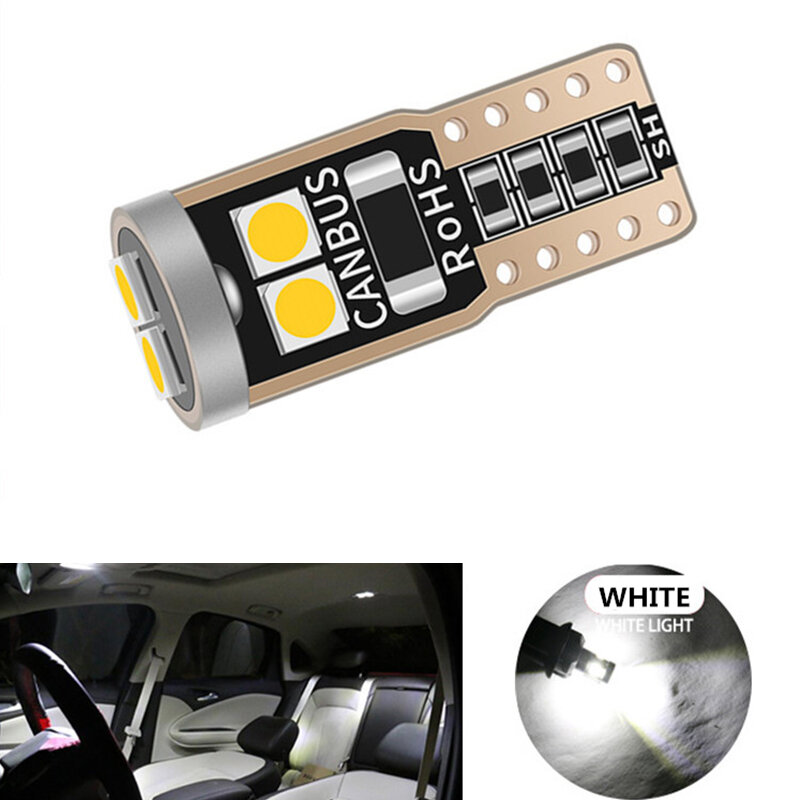 Lumière d'intérieur de voiture LED T10 W5W canbus, 1 pièce, 194 501 6 SMD 3030, ampoules d'instruments, lumière de cale 12V