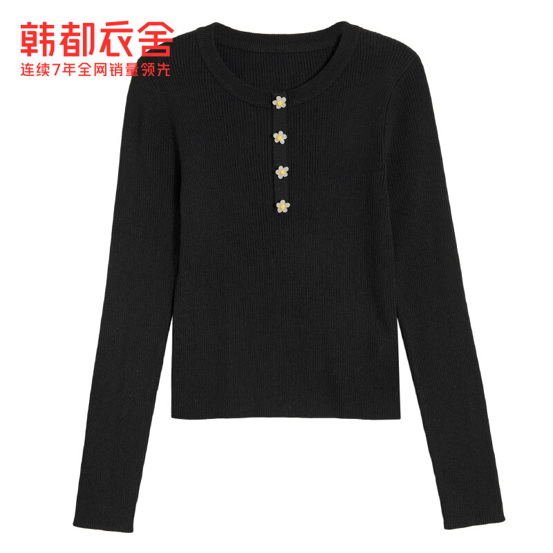 Handu Clothing House Bottoming Shirt for Women 2021 Spring New Women's Clothing maglieria aderente in stile coreano per donna