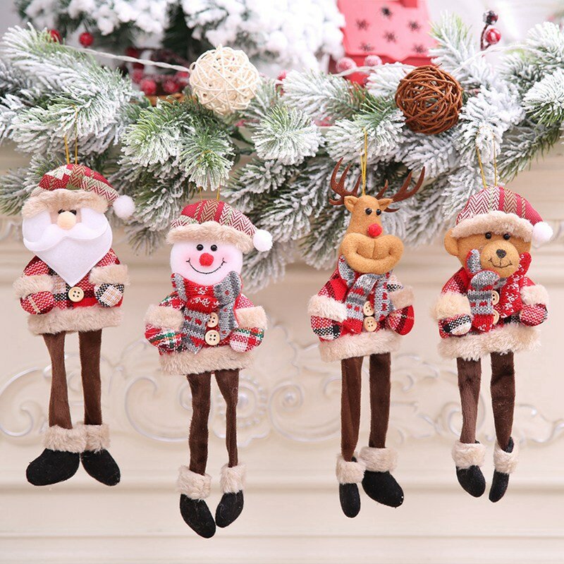 Decorações de natal papai noel boneco de neve feliz para casa elk christmases enfeites natal decoração da árvore presente para o miúdo