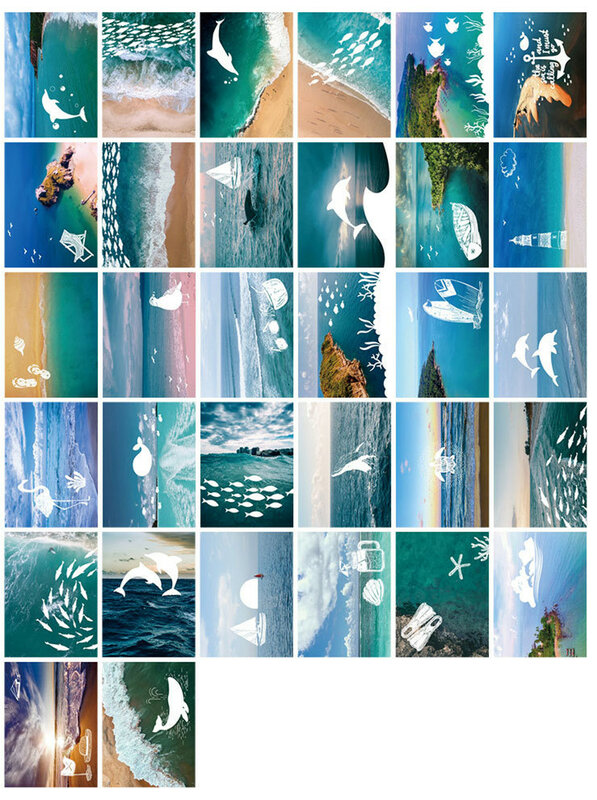 32Sheets/Set Over De Oceaan Te Zien U Lichtgevende Serie Postkaart/Wenskaart/Boodschap Kaart/verjaardag Brief Envelop Gift Card