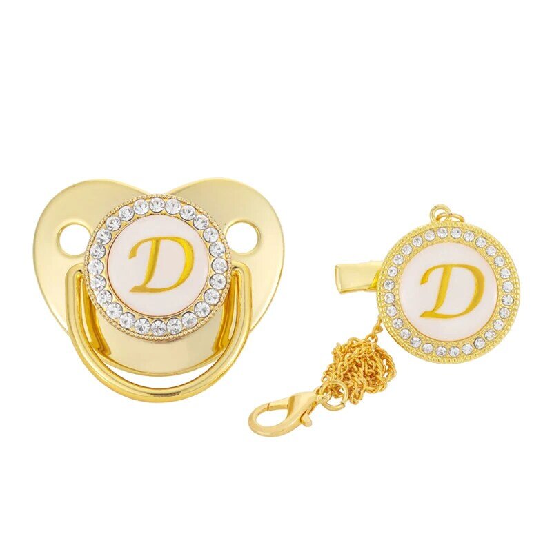 Blingonly 럭셔리 신생아 Chupetero Orthodontic Soother Dummies 초기 BPF 무료 Gold Bling Pacifier Chupetes