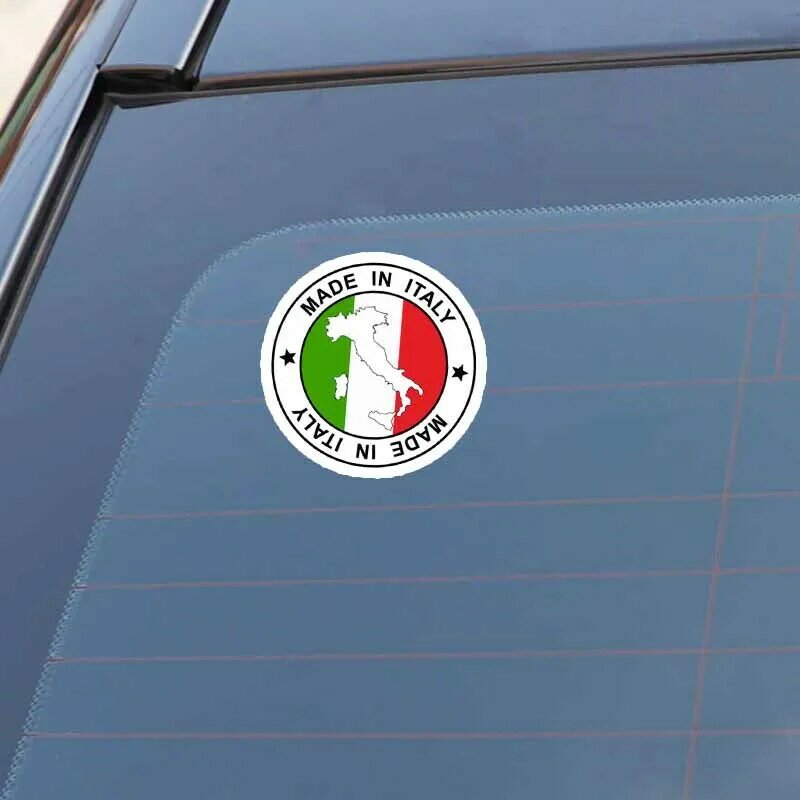 YJZT 10.9CM*10.9CM Personality Made In Italy Map Decal Car Sticker Flag Car Accessories 6-0875