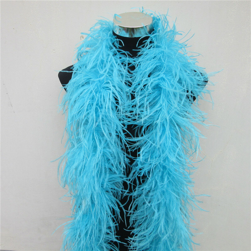 Boa-plumas de avestruz mullidas, traje de calidad de 6 capas, embellecedor para fiesta, disfraz, chal, disponible, 2 metros