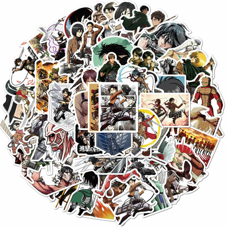 10/30/50 Stks/pak Aanval Op Titan Anime Stickers Laptop Gitaar Motorfiets Bagage Skateboard Fiets Waterdichte Sticker Kids speelgoed