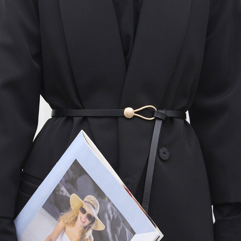 Cinture eleganti da donna in pelle PU regolabili cinture sottili sottili da donna cinture cinturino fibbia Color oro cinture femminili pars485 damski
