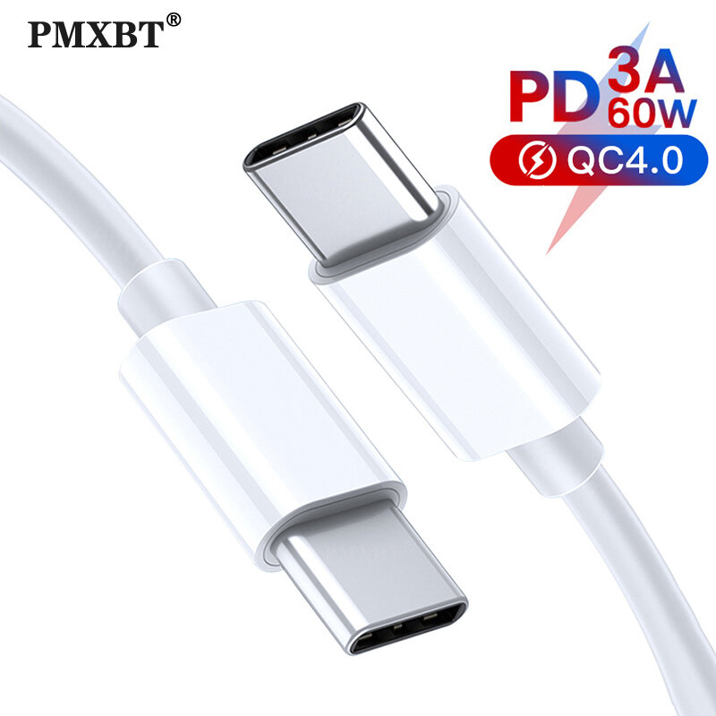 USB Tipe C untuk Tipe C Kabel PD Charger 60W USB C Kabel Dual Tipe-C Pengisian Cepat kabel untuk MacBook iPad Pro 11 Telepon TYPE C Kabel