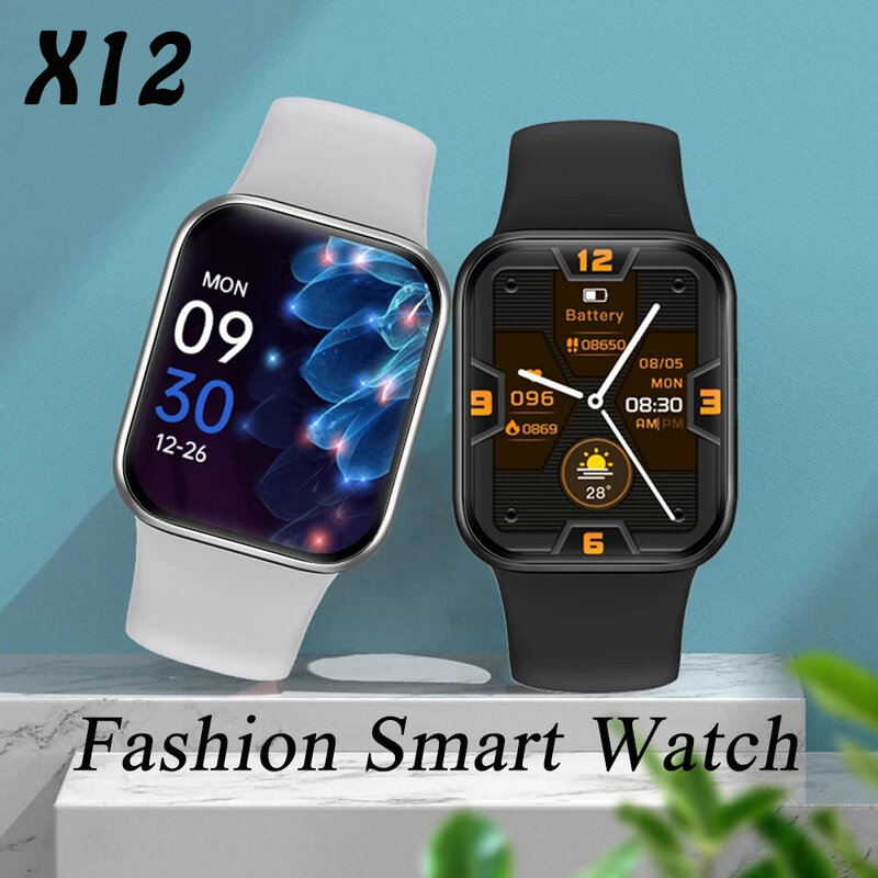 X12 relógio inteligente relógio inteligente tela de toque completa reloj mujer esporte fitness digital bluetooth chamada reloj hombre smartwatch