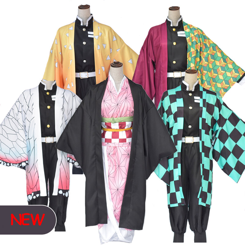 Костюм-кимоно мужской из аниме «рассекающий демонов», костюм для косплея танджиру камадо, костюм на Хэллоуин