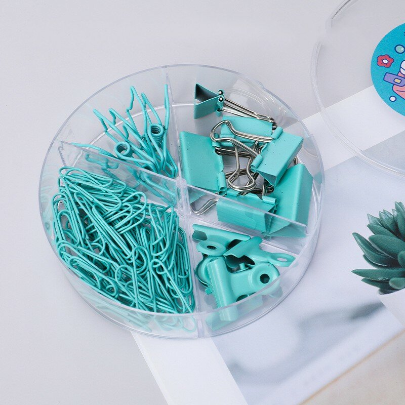 Metal Clips Collections Paperclips Binders Pins Box of Stationery Clips School Office Accessories
