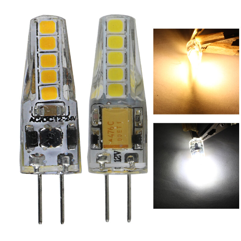 Lampada conduziu o bulbo g4 spotlight 12v 24 v 110v 220v super 2w lâmpada de poupança de energia iluminação para casa 2835 10 leds 12 24 volts