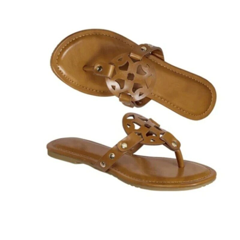 Sandalias De tacón bajo para Mujer, Zapatos De gladiador De cuero PU, De diseñador, De verano, LP017