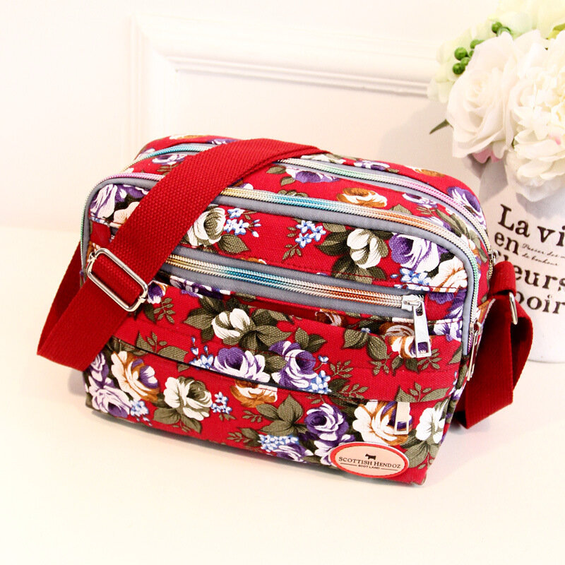 قماش قطري حقائب الكتف المرأة حقائب الأزهار القماش عادية الهاتف المحمول الركاب حقائب جديدة العصرية حقائب