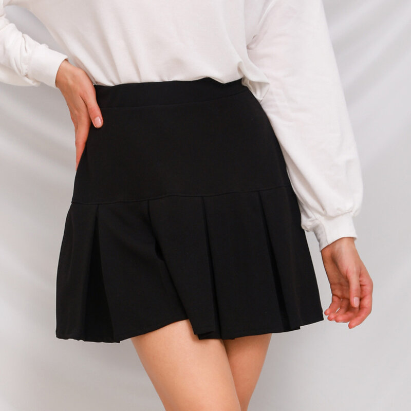 Moda branco saia plissada mulher curta cintura elástica mini saias sexy mircro verão bordado mini saia de tênis nova preppy