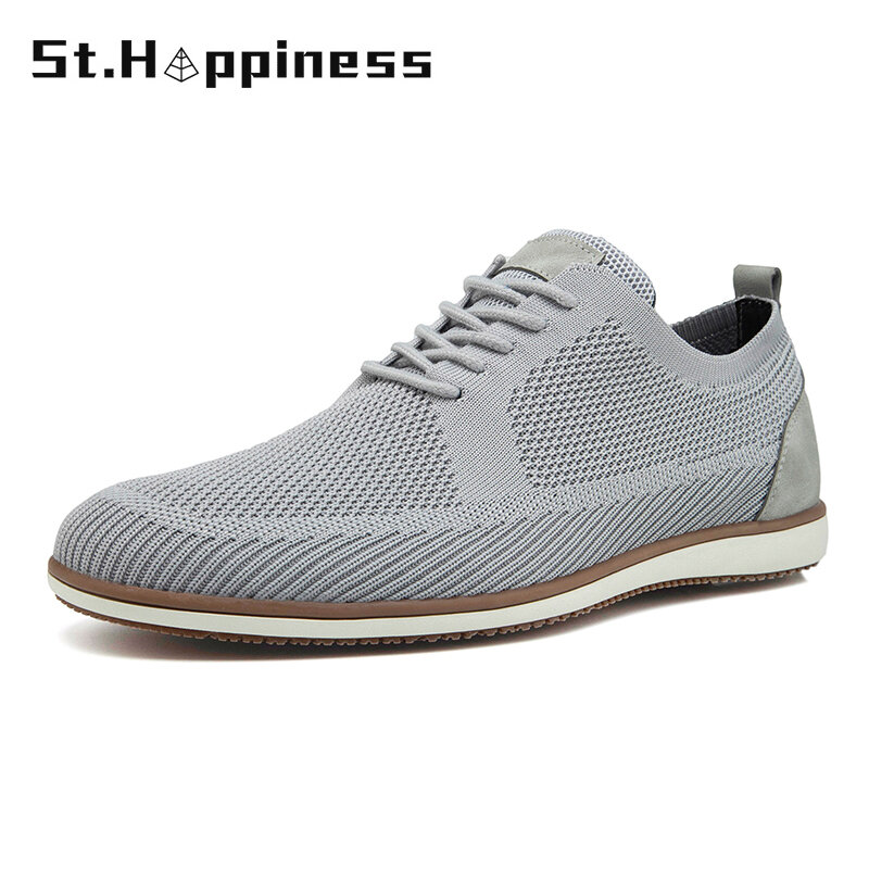 New Summer Men's British Style Shoes Ultra Light Breathable Mesh Flat Shoes Fashion Casual Work Business Dress Shoes Big Size
