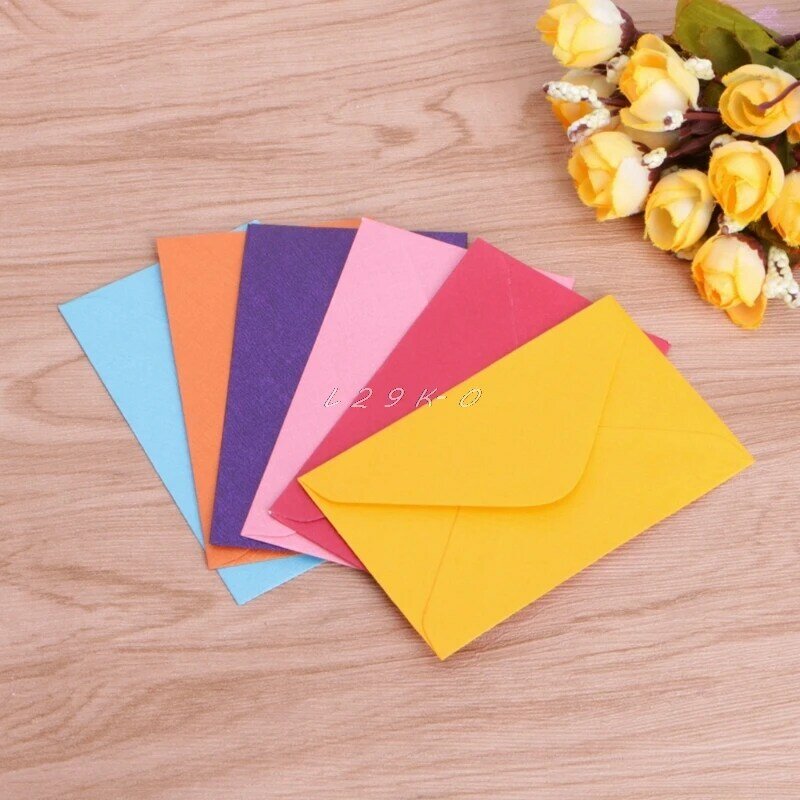 50Pcs Envelope Retro Blank Mini Paper Envelopes Wedding Party Invitation Greeting Cards Gift