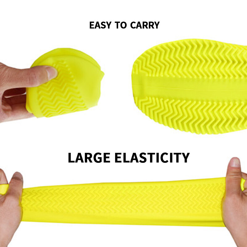 Capa reutilizável de silicone para sapatos, 1 par de coberturas de sapatos impermeáveis, para o ar livre, acampamento, borracha antiderrapante, galochas de chuva, tamanhos p/m/g