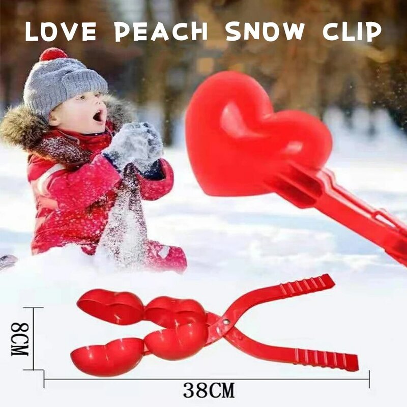 W kształcie serca Snowball Maker klip zimowy piasek forma w kształcie kuli zacisk plastikowy zabawka dla dzieci Snowball Maker klip zimowy śnieg zabawka dla dzieci