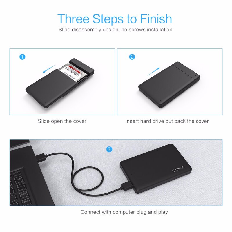 ORICO 2.5 inch HDD Case SATA 3.0 to USB3.0 HDD Enclouse SSD Adapter for Samsung Seagate SSD HDD Hard Disk External Box