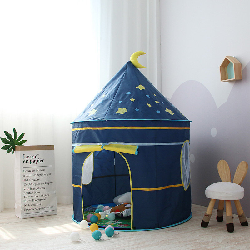 Kinderen Tent Opvouwbare Tipi Voor Kids Baby Speelhuis Wigwam Prinses Kasteel Teepee Kinderen Hangen Vlag Tent kinderen kamer Speelgoed