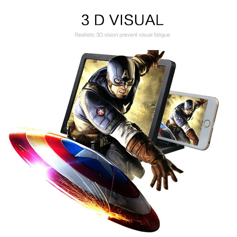 새로운 3D 화면 증폭기 휴대 전화 돋보기 HD 스탠드 비디오 접는 화면 확대 눈 보호 홀더 접는 스탠드