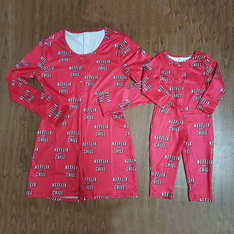 Оптовая продажа, пижама для мамы и дочки, комбинезоны с длинным рукавом