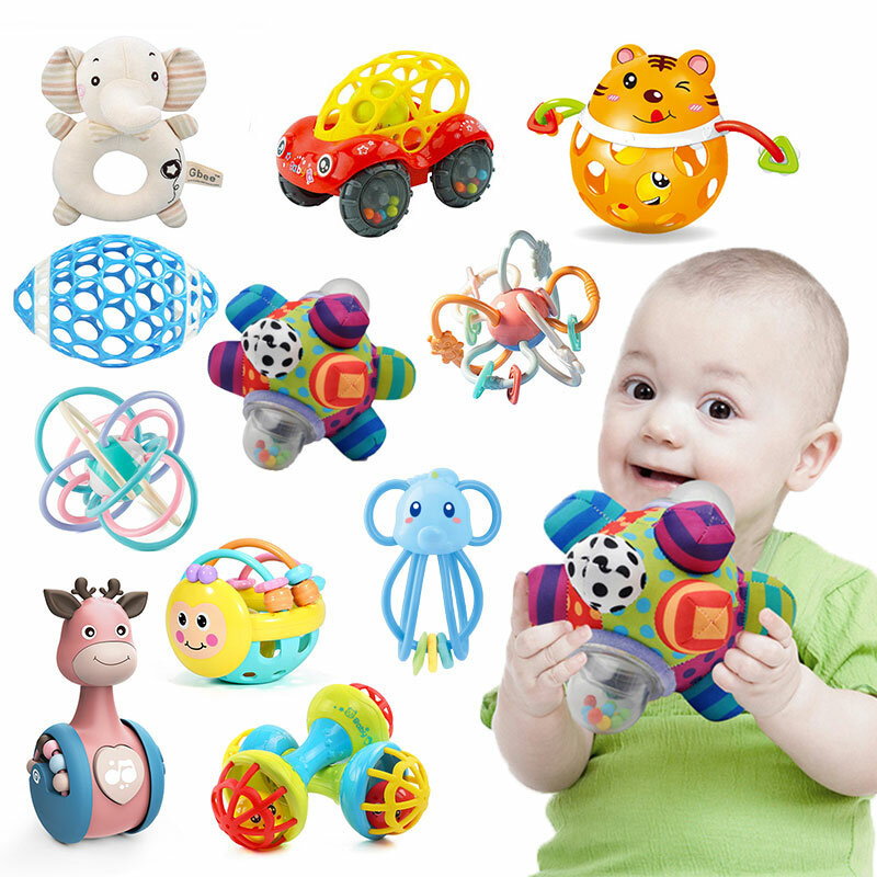 Baby Spielzeug 0 12 Monate Erfassen Entwickeln Baby Rassel Sicher Neugeborenen Zahnen Spielzeug Hand Glocke Pädagogisches Rassel Beißring Spielzeug Für babys