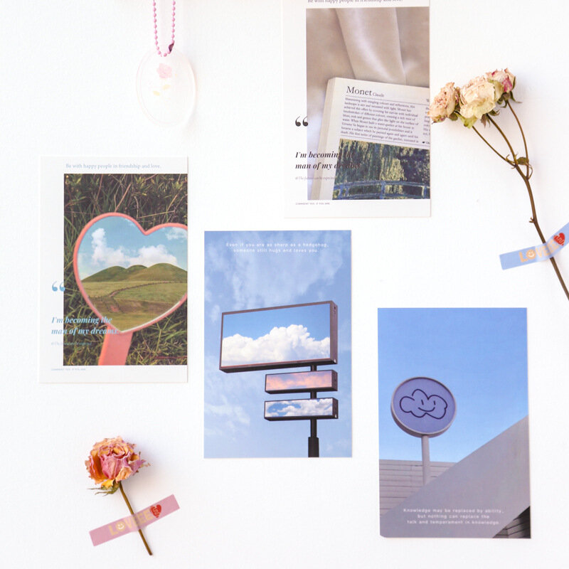 30 Teile/satz Fallen In Die Schöne Serie Postkarte Dreamy Sonne, Mond und Sterne INS Stil Nachricht Grußkarten