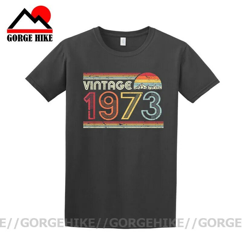 GorgeHike-Camiseta Vintage hecha en 1973 para hombre, Camiseta de algodón suave, camiseta gráfica de manga corta, camiseta de 48 ° cumpleaños, ropa ajustada