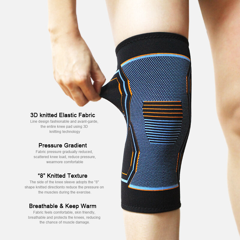 Protector de rodilla de nailon tridimensional para hombre y mujer, transpirable, para fitness, correr, ciclismo, nuevo
