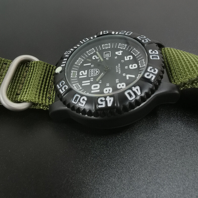 Addyes-reloj militar luminoso para hombre, cronógrafo multifuncional de nailon NATO, resistente al agua, de cuarzo, para deportes al aire libre