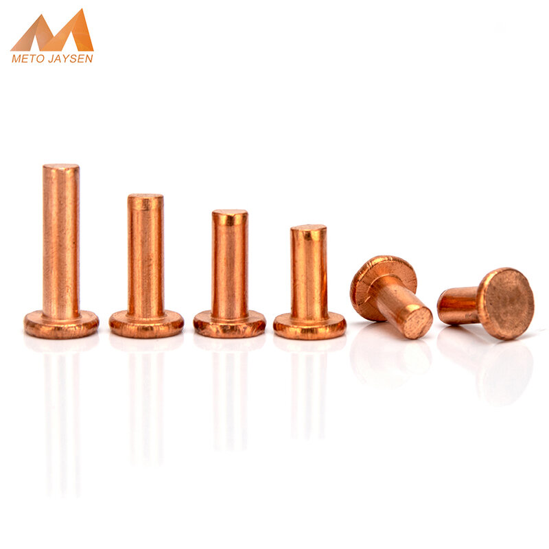 M4-M5 bronze cabeça plana rebite m4 m5 cobre rebites sólidos fixadores parafuso comprimento 4mm-40mm