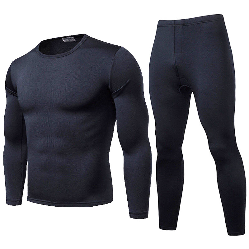Комплект мужского термобелья из 2 предметов, зимние длинные штаны, пижамный комплект, топы и штаны, зимняя теплая бархатная внутренняя одежд...