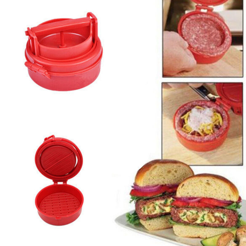 Cortadores de hambúrguer de plástico, para cozinha, formato redondo, de qualidade alimentar, ferramenta manual de fabricação