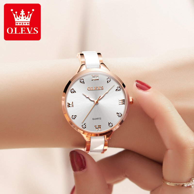 OLEVS Frauen Uhren Berühmte Luxus Marke Edelstahl Elegante Frauen Quarz Uhren Mode Reloj Mujer Damen Kleid Uhr