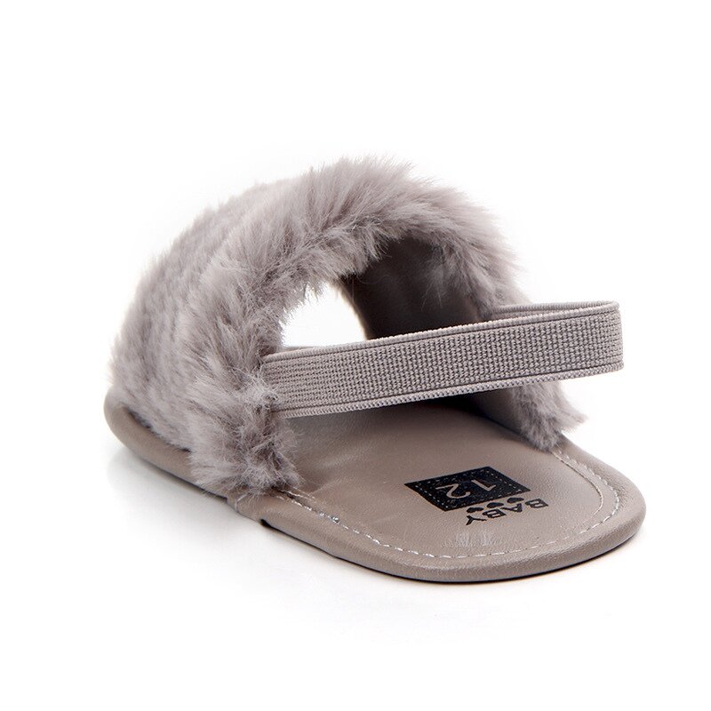 แฟชั่น Faux Fur รองเท้าเด็กฤดูร้อนเด็กทารกน่ารักเด็กชายหญิงรองเท้า Soft Sole ในร่มรองเท้าสำหรับ0-18M เด...