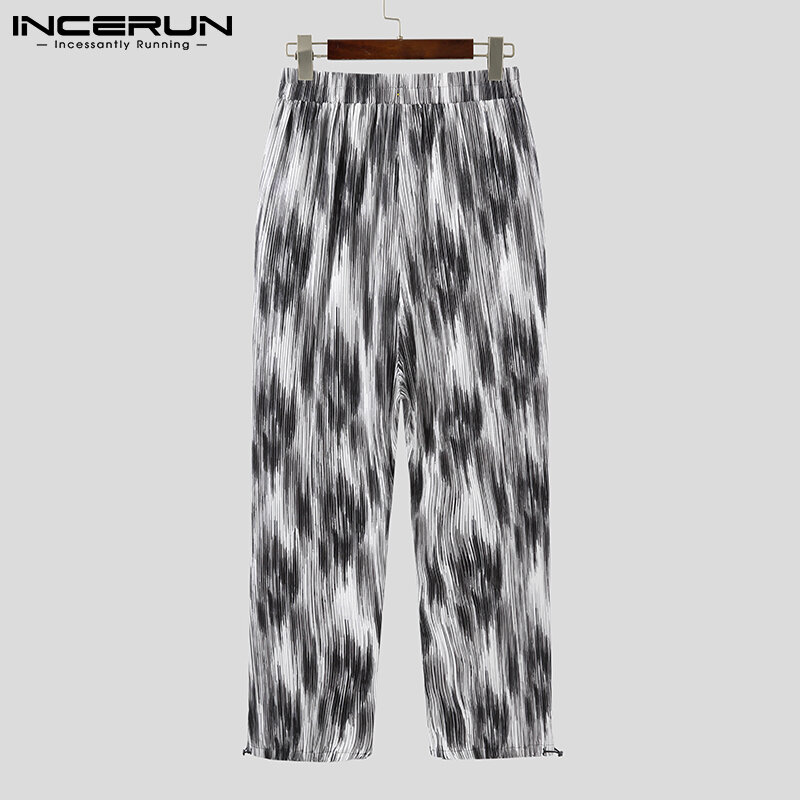 INCERUN-pantalones de estilo coreano para hombre, pantalón plisado y elegante, con tintes, totalmente combinable, gran oferta, S-5XL