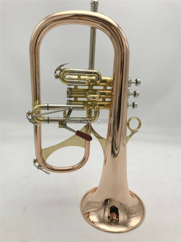 Bach bb flugelhorn ouro fósforo & cobre com caso trombetas trombetas flugelhorn instrumentos musicais