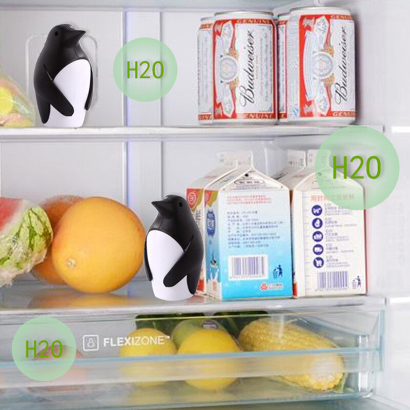 Desodorante para el hogar, refrigerador de plástico con forma de pingüino, multifunción, horno microondas, caja absorbente de olores