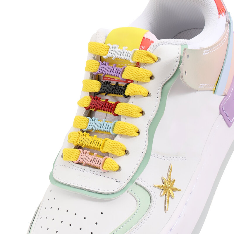 1Pair DIY Letter Shoelaces Buckle Decorations Sneaker Kits Metal Lace Buckle Stylish Sports Metal Kits Shoelaces Accessories