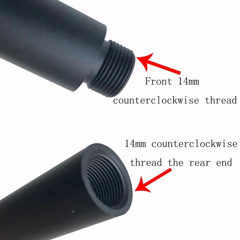 Metal airsoft tubo barre tiro frente extremidade traseira 14mm diâmetro externo 19mm diâmetro interno da linha anti-horário 10mm bala arma