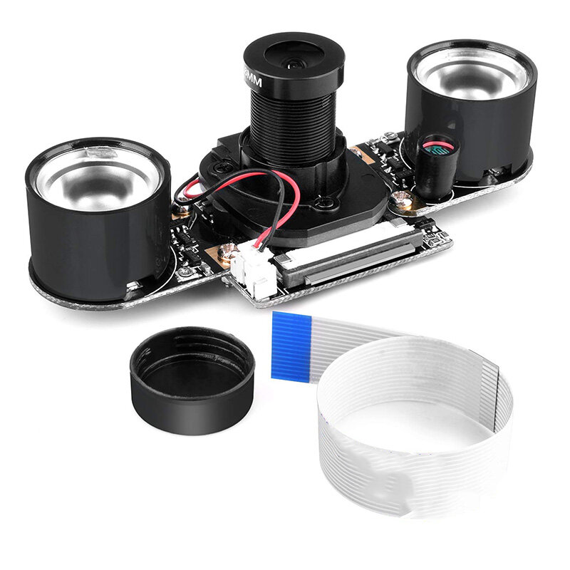 Módulo de câmera de visão noturna, para raspberry pi 4, mini câmera com sensor ov5647, kit com corte ir embutido, 5mp, 1080p