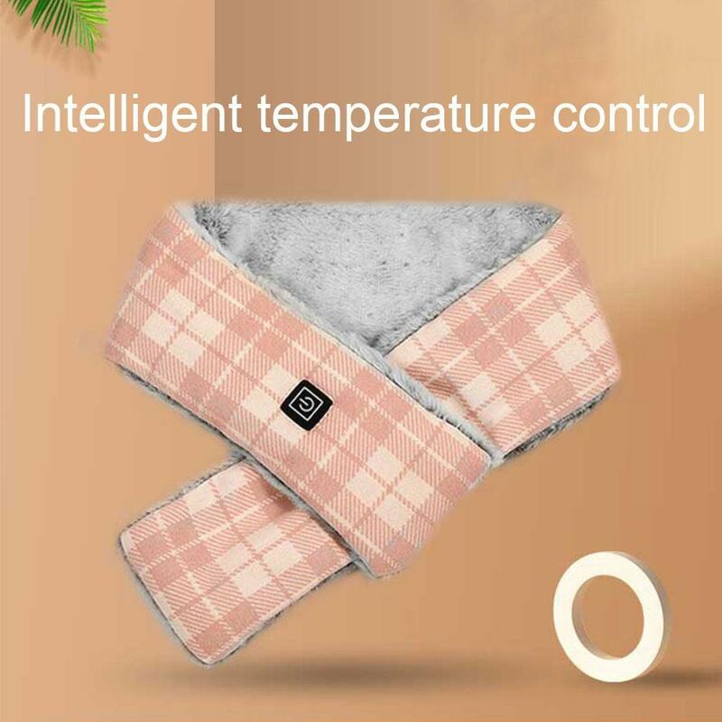 모조 토끼 모피 겨울 따뜻한 난방 스카프 USB 충전식 자궁 경부 칼라 안티 누설 디자인은 직접 씻을 수 있습니다