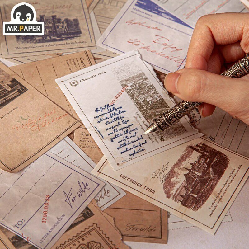Mr.กระดาษ4จดหมาย Wilde Letter Series Town Story Notepad สร้างสรรค์บัญชีมือตกแต่ง DIYins ลมซองจดหมาย