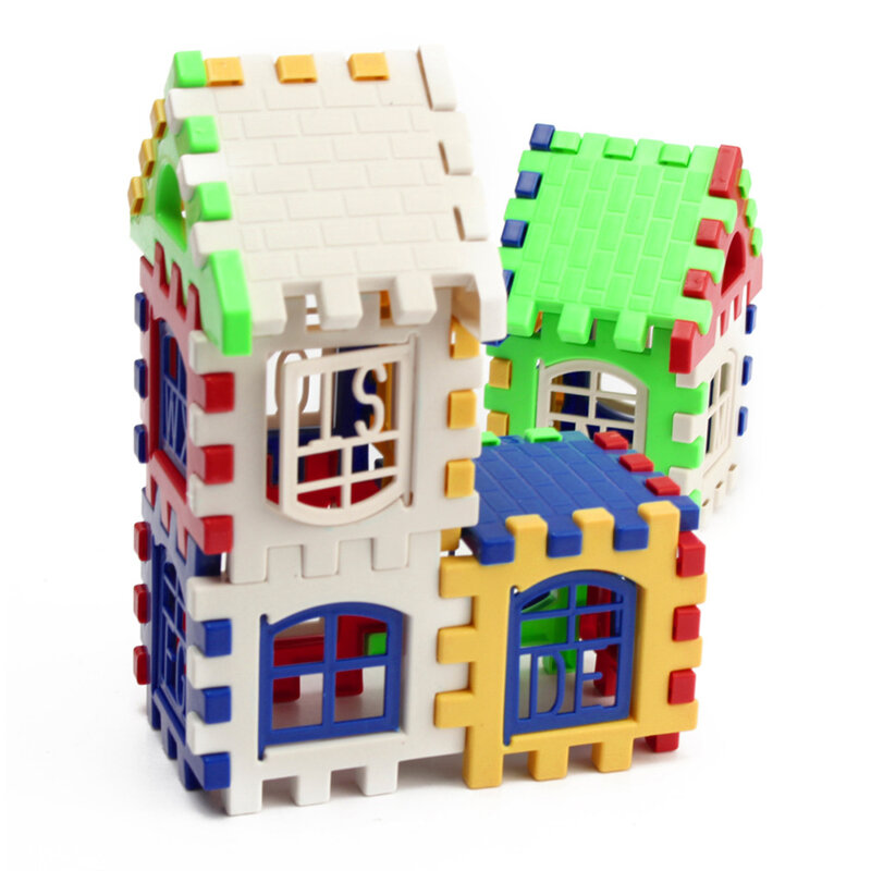24 قطعة اللبنات طفل منزل اللبنات البناء التنموية مجموعات الالعاب ثلاثية الأبعاد الطوب لعبة الطوب البناء