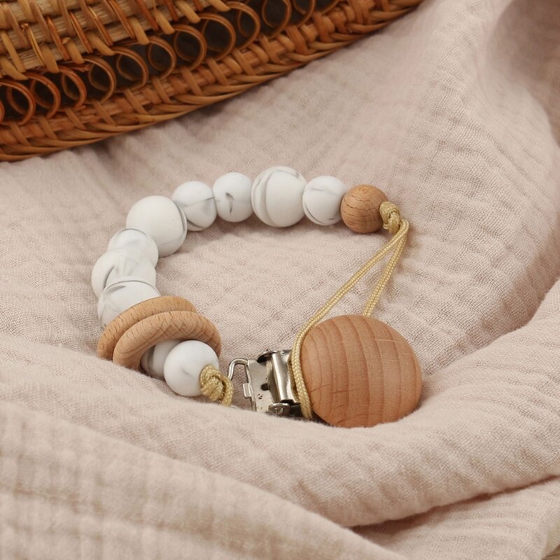 10/20/30pcs Baby Wooden Clips Pacifier Dummy Clip Holder Natural Beech Wood Baby Feeding Accessories Soother Clasp Metal