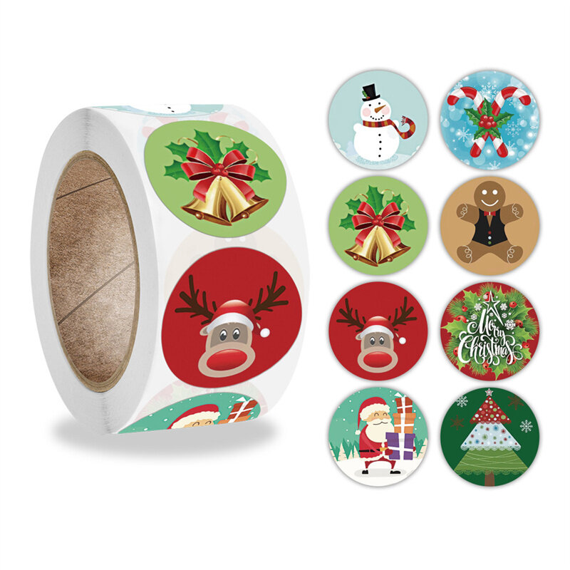 50-500 Stuks Kerstcadeau Afdichting Stickers Sneeuwvlok Sneeuwman Ontwerp Dagboek Scrapbooking Stickers Party Gift Decoraties Labels Tag