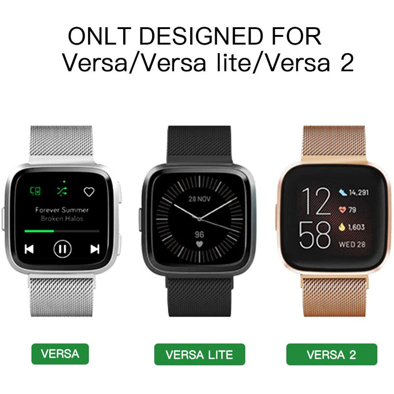 แม่เหล็กสำหรับ Fitbit Versa 2 Lite Correa สแตนเลสสายรัดข้อมือสำหรับ Fitbit Versa Lite อุปกรณ์เสริม