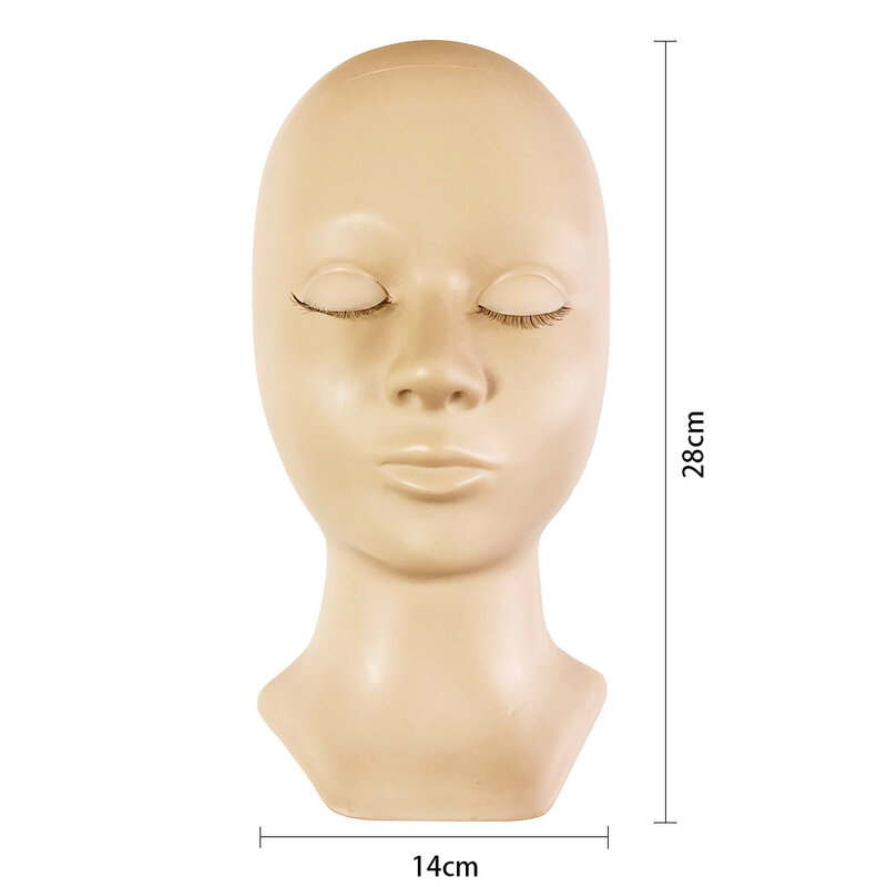 3 Colors Mannequin Head Replacement Eyelids Silicone Practice False Eyelash Extensions Makeup Model Massage Training Heads